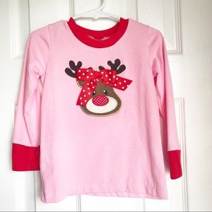 NWOT Smocked Auctions Appliqued Reindeer Shirt
